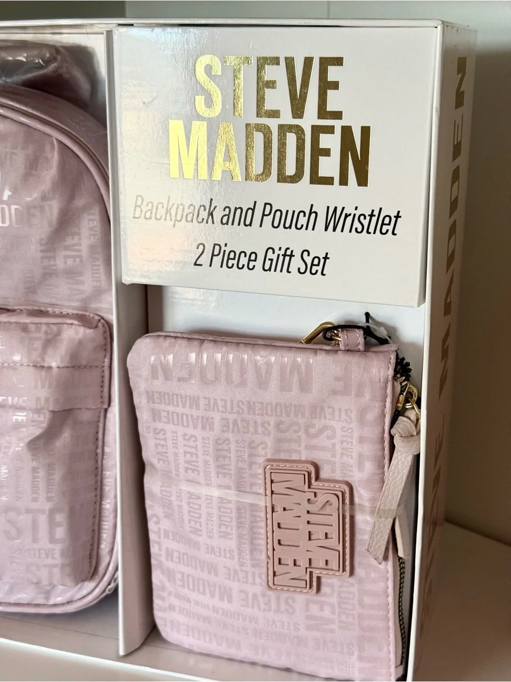 Steve Madden Blush Pink Backpack and Pouch Set